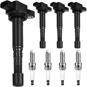 Ignition Coil Pack × 4 & Spark Plug × 4 FIT Honda Civic 1.8 L L4 (2012-2015) & Acura ILX 2.0 L L4 (2013-2015) – Direct Replacement for UF672 / C900 / 97390 in Kuwait