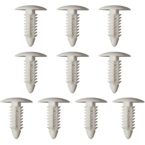10 PCS License Plate Plugs for Holes, Waterproof Anti-Aging Rivet Barbed Roof Trim Clips, Bumper Shield Mudguard Liner Push Pin Retaining Clips, Universal for Most Vehicles (White) in Kuwait