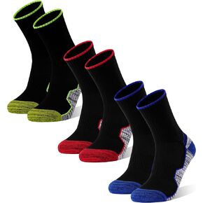 Crew Hiking Socks, 3 Pairs Thick Cushioned Moisture Wicking Athletic Socks for Hiking Sports Running for Men & Women in Kuwait