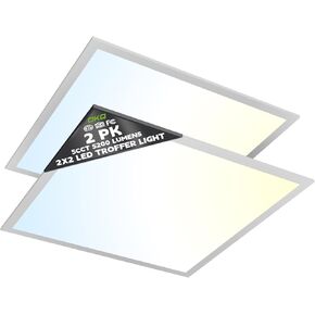 OKQ 2x4 LED لوحة مسطحة ضوء السقف المكتبي، 30/40/50W قابلة للتحديد، 5000K 5CCT قابلة للتحويل، 0-10V عكس الضوء، 24x48 بوصة LED مصباح السقف المتساطح، ETL المدرجة 4 حزمة in Kuwait