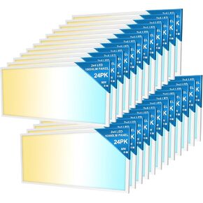 mw 24 Pack 2x4 LED Flat Panel Light Surface Mount, 3500K/4000K/5000K Selectable, 30/40/50W, 5500LM, 0-10V Dimmable Commercial 2×4 Led Drop Ceiling Light for Office,School,UL & DLC Listed in Kuwait