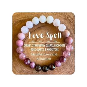 سلة عيد الفصح الحشوات الحب سوار الكريستال الطاقة للنساء العقيق، الكوارتز، الكوارتز الوردي، هدايا حجر القمر الرودونيت لأساسيات حشو بيض عيد الفصح، عيد ميلاد، شفاء سوار الأحجار الكريمة هدية لها in Kuwait