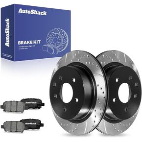 دوارات فرامل خلفية بفتحات تهوية من AutoShack + وسادات سيراميك 6 قطع بديلة لمجموعة فرامل 2014-2020 Nissan Rogue 2017-2020 Nissan Rogue Sport 2003-2005 INFINITI G35 11.49 بوصة (291.8 مم) in Kuwait