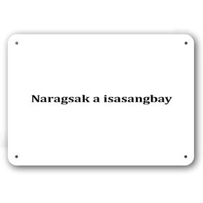 Door Sign - Welcome in Ilokano Language - Decorative White Aluminum in Kuwait