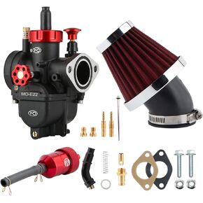 طقم مكربن ​​PE22 22 مم لـ 110cc 125cc 130cc 140cc Apollo، TaoTao، Lifan، Kayo، SSR، Honda Dirt Bikes Pit Bikes ATVs مع فلتر هواء Carb Jets 48 مم in Kuwait