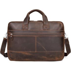 Leather Briefcase,17 Inch Laptop Bag, Large Business for Men Women, Travel Case Shoulder, Waterproof Expandable Computer Messenger in Kuwait