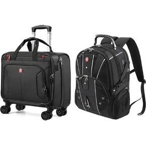 star cloud 4 Wheel Rolling Laptop Briefcase & 17" Business Travel Laptop Backpack Bundle with USB & Type-C Charging Ports, Carry On Work Travel Set in Kuwait