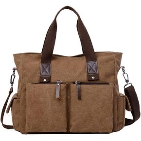Messenger Bag for Men Vintage Resistant Canvas Laptop Briefcase Shoulder for Women in Kuwait