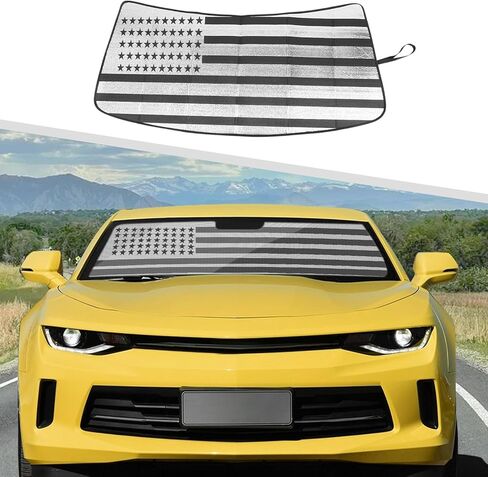 مظلة سيارة لسيارة تشيفي كامارو، حاجب من الشمس للزجاج الأمامي بعلم أمريكي مناسب لسيارة شيفروليه كامارو 2016-2023 in Kuwait