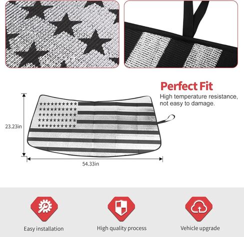 مظلة سيارة لسيارة تشيفي كامارو، حاجب من الشمس للزجاج الأمامي بعلم أمريكي مناسب لسيارة شيفروليه كامارو 2016-2023 in Kuwait