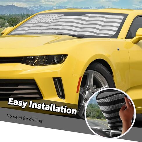 مظلة سيارة لسيارة تشيفي كامارو، حاجب من الشمس للزجاج الأمامي بعلم أمريكي مناسب لسيارة شيفروليه كامارو 2016-2023 in Kuwait