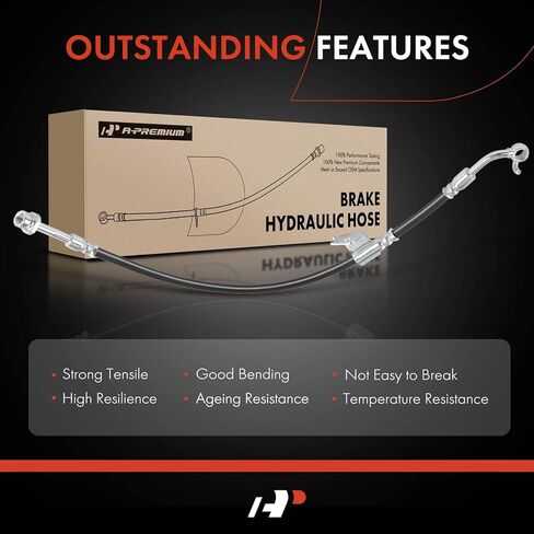 A-Premium Front Passenger Brake Hydraulic Hose Compatible with Select Hyundai and Genesis Models - Genesis 2015-2016, G80 2017-2020, G90 2017-2019 - Replace# 58732B1600 in Saudi Arabia
