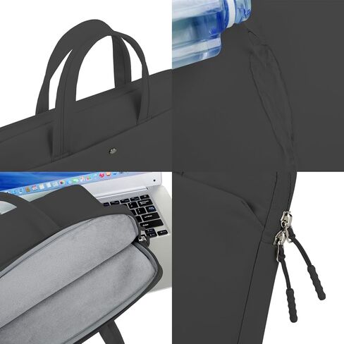 13-13.6 inch Stylish Oxford Fabric Laptop Bag for 2025 2024-2016 MacBook Air/Pro 13 M4 A3240 M3 A3113 M2 A2681 M1 A2337 A2179 A2338 A2289 A1706 A2159 HP Dell Lenovo, Computer Bag with Handle, Black in Saudi Arabia