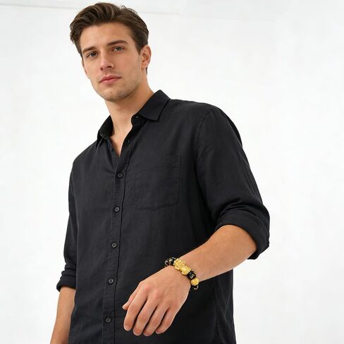 سوار فنغ شوي سبج مطلي بالذهب 24 قيراط Pixiu Dragon Lucky سوار للرجال والنساء حماية الثروة والمال مجوهرات البوذية الصينية لحسن الحظ in Kuwait