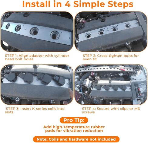 محول لوحة لفائف Motoparty لهوندا B18b B20 Non-VTEC - الترقية إلى ملفات الإشعال من سلسلة K، الألومنيوم in Saudi Arabia