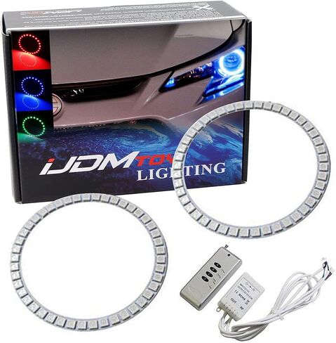 طقم إضاءة حلقة هالة LED RGB 7 ألوان من iJDMTOY متوافق مع 2014-2016 Scion tC (طراز AT20 LCI) إضاءة الطريق الأمامية التحديثية مع إعداد قابل للتعديل in Kuwait