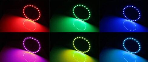 طقم إضاءة حلقة هالة LED RGB 7 ألوان من iJDMTOY متوافق مع 2014-2016 Scion tC (طراز AT20 LCI) إضاءة الطريق الأمامية التحديثية مع إعداد قابل للتعديل in Kuwait