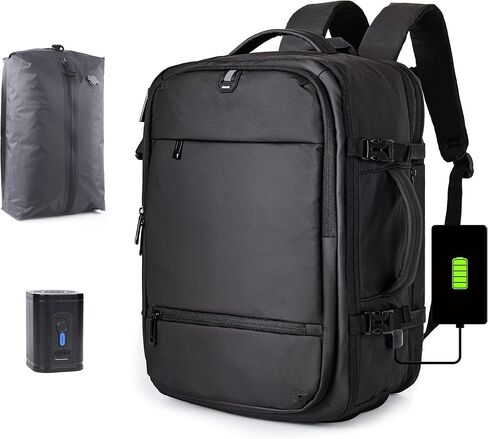 حقيبة ظهر Joryin Air Vacuum للسفر مع مضخة هواء مدمجة، حقيبة ظهر قابلة للتوسيع 80 لتر مع قفل TSA مقاوم للماء للحمل على حقيبة سفر كبيرة لحقيبة ظهر الكمبيوتر المحمول الخاصة بشركة الطيران in Kuwait