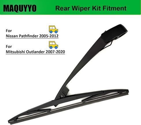 Rear Windshield Wiper Arm Blade Set Replacement for Mitsubishi Outlander 2007-2020, Nissan Pathfinder 2005-2012, MAQUYYO Rear Wiper Blade Arm Kit Replace 8253A029 in Kuwait