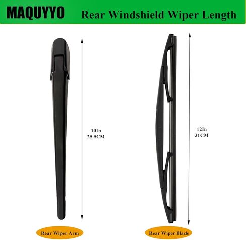 Rear Windshield Wiper Arm Blade Set Replacement for Mitsubishi Outlander 2007-2020, Nissan Pathfinder 2005-2012, MAQUYYO Rear Wiper Blade Arm Kit Replace 8253A029 in Kuwait