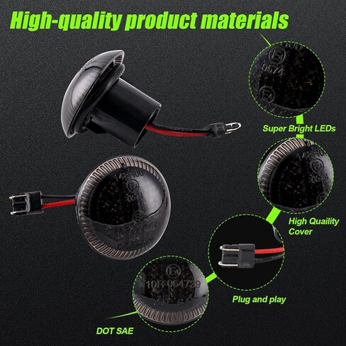 LED الجانب الأمامي بدوره أضواء الإشارة متوافق مع 2010-2023 العبور الاتصال Led مصابيح العلامات الجانبية 2 قطعة عدسة الدخان in Kuwait