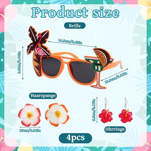 Hawaiian Outfits Accessories Set for Women, 8 PCS Hawaii Hula Dress Up Accessory for Summer Beach Favors Supplies in Saudi Arabia