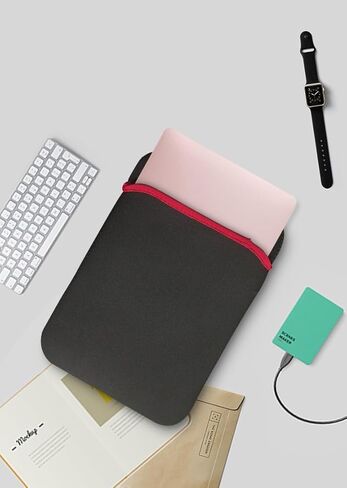 Black Neoprene/Cotton 7" 7" inch Laptop Notebook Computer case/Bag/Sleeve for Dell HP Acer Asus Sony IBM Samsung LG Toshiba+ 1pcs in Saudi Arabia