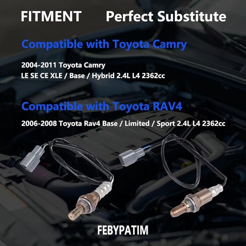 2 قطعة مستشعر الأكسجين O2 234-9049 234-4622 المنبع متوافق مع Toyota Camry 2004-2011 LE SE CE XLE Base Hybrid، 2006-2008 RAV4 Base Limited Sport، 2.4L L4 2362cc، استبدال # 234-9049 234-4622 in Saudi Arabia