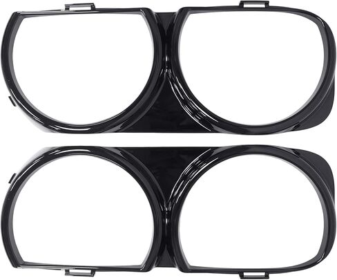 NewYall Pair Black Headlight Bezel Cover Trim for Challenger SRT Hellcat 2015-2020 Only Front Left Driver and Right Passenger Side 68259055AB 68259054AB CH2511102 in Kuwait