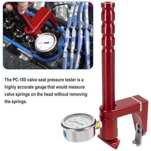 PC-100 جهاز اختبار ضغط مقعد الصمام العالمي مدقق قابل للتعديل على صمام الرأس جهاز اختبار ضغط الزنبرك - 0-600 رطل لكل بوصة مربعة in Kuwait