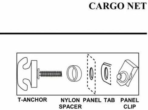 Hardware Kit for Cargo Nets - Compatible with Toyota/Scion/Subaru - Set of 2 Plastic T-Anchors/Hooks with Panel Clips and Nylon Spacers — Easy to Install and Durable in Saudi Arabia