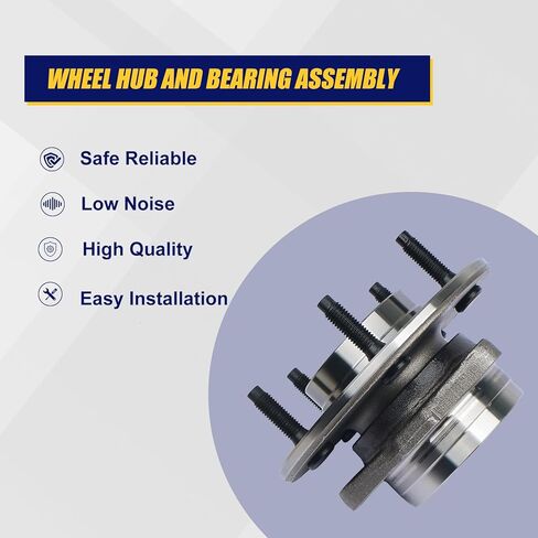 KUSATEC 515017 محمل العجلة الأمامية ومجموعة المحور متوافقة مع Ford F-150 1997 1998 1999 2000، 5 براغي العروة بدون ABS in Saudi Arabia