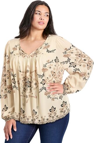 Avenue Women's Plus Size Suli Bell Sleeve Top in Saudi Arabia