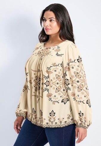 Avenue Women's Plus Size Suli Bell Sleeve Top in Saudi Arabia