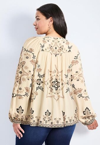 Avenue Women's Plus Size Suli Bell Sleeve Top in Saudi Arabia