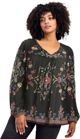 Avenue Women's Plus Size Suli Bell Sleeve Top in Saudi Arabia