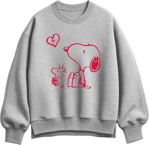 Peanuts - Snoopy Woodstock Broken Heart - Women's Oversized Fleece Crew Sweatshirt in Saudi Arabia