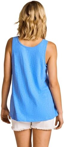 Life is Good. Women's Mini Daisy Slub Easy Fit Tank, Athletic Blue in Saudi Arabia
