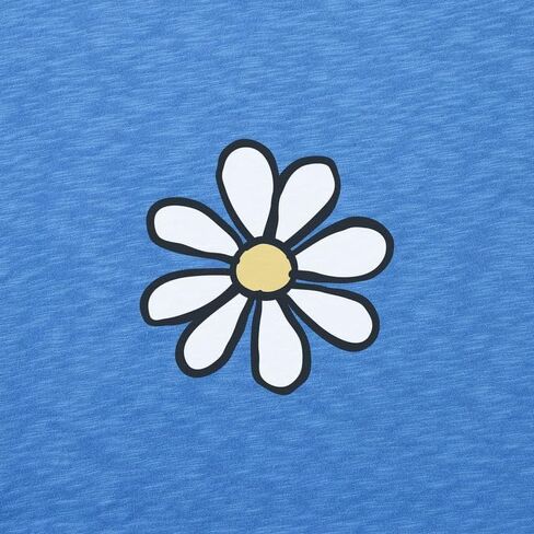 Life is Good. Women's Mini Daisy Slub Easy Fit Tank, Athletic Blue in Saudi Arabia