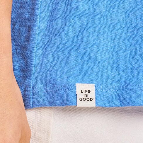 Life is Good. Women's Mini Daisy Slub Easy Fit Tank, Athletic Blue in Saudi Arabia