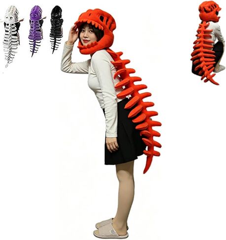 Realistic 3D Dinosaur Skeleton Costume - Plush Machine Washable Suit for Kids & Adults, Perfect for Family Matching Fun in Saudi Arabia