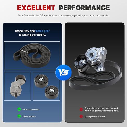 Serpentine Belt Drive Kit, Belt Tensioner, Idler Pulleys for Forte Koup 2010-2013, Sonata 2006-2009 2010 2.0L 2.4L, Forte5,Rondo 2010-2011, Magentis Optima 2007-2010, 6PK2125 2528125000 2528825001 in Saudi Arabia