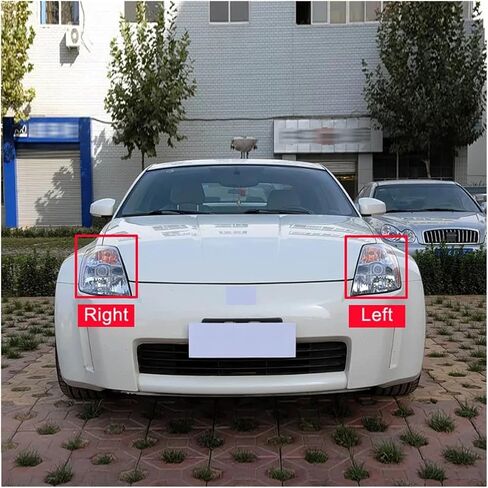 غطاء المصباح الأمامي للسيارة متوافق مع نيسان 350Z 2003-2006 كشافات أمامية للسيارات عاكس الضوء غطاء المصباح غطاء إضاءة الرأس غطاء عدسة شفاف (يسار) in Saudi Arabia