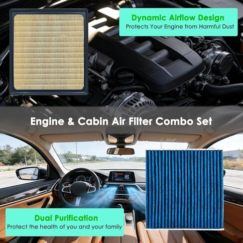 Cabin & Engine Air Filter Combo for Camry 2018-2024,RAV4 2019-2025, Avalon 2019-2022, Highlander 2020-2025, Grand Highlander 2024-2025（Fits Gas Models Only） in Saudi Arabia