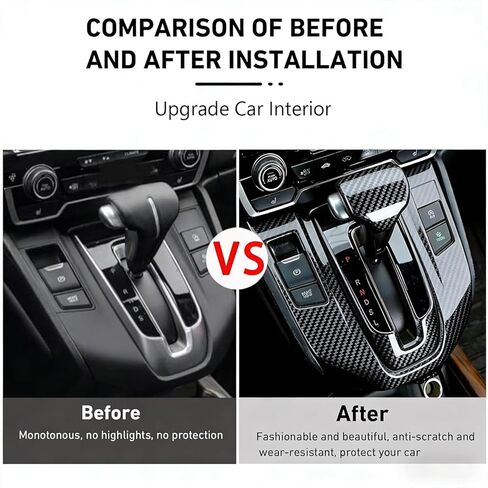 Car Gear Shift Box Panel Cover Inner Frame Gear Shift Knob Cover Auto Interior Decoration Accessories for Honda CRV CR-V 2017 2018 2019 2020 2021 2022 (Carbon Fiber) in Saudi Arabia