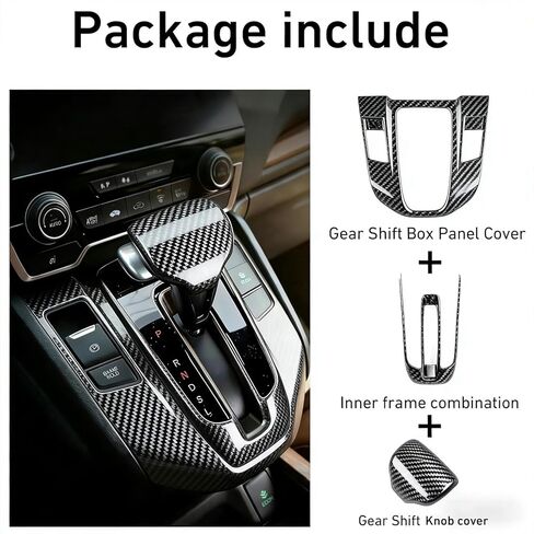 Car Gear Shift Box Panel Cover Inner Frame Gear Shift Knob Cover Auto Interior Decoration Accessories for Honda CRV CR-V 2017 2018 2019 2020 2021 2022 (Carbon Fiber) in Saudi Arabia
