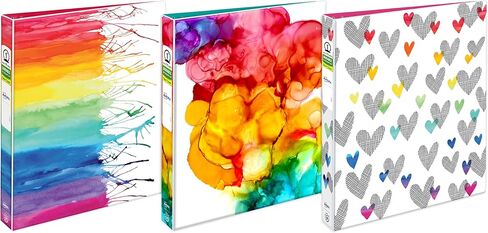 Avery + Amy Tangerine Designer Collection Binder, 1" Round Rings, 175-Sheet Capacity, Assorted Designs (26880), Pack of 6 in Saudi Arabia