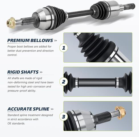 [4WD AWD] Front Driver Side CV Axle Compatible with 2006-2010 Ford Explorer, 2007-2010 Ford Explorer Sport Trac, 06-10 Mercury Mountaineer, 2008 2009 Left Shaft Assembly 60-2184 in Kuwait