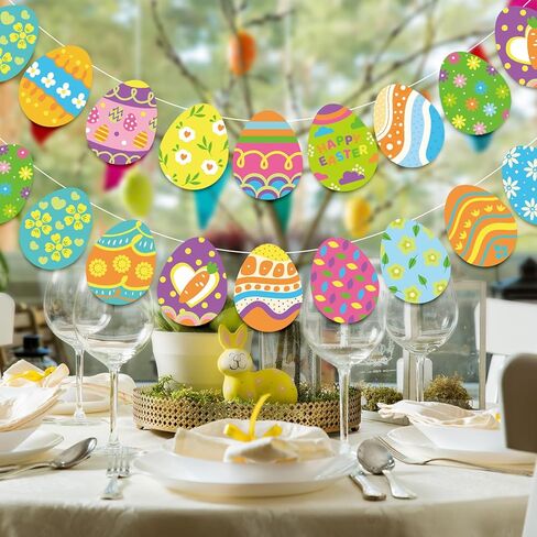 قطع بيضة عيد الفصح، قطع على شكل بيضة ملونة، قطع ورق من الورق المقوى الربيعي مع 100 قطعة من نقاط الصمغ لديكور لوحة الإعلانات في الفصل الدراسي، 48 قطعة in Saudi Arabia