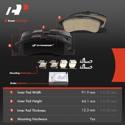 A-Premium Front Ceramic Disc Brake Pads Set Compatible with Mitsubishi Mirage 2014-2015/2017-2020, Mirage G4 2017-2020, 1.2L, 4 Pcs in Saudi Arabia
